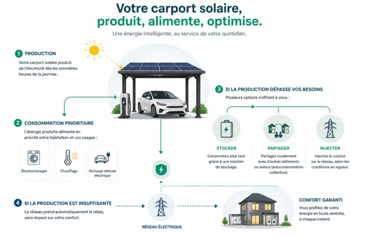 infographie du fonctionnement d'un carport